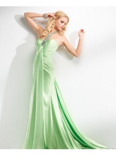 2012 Fantastic Floor Length Halter Beading Ruched Open Back Satin Evening Dress/Prom Dress/Bridesmaid Dress  ED-4059
