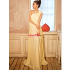 2013 New Popular Elegant Princess One Shoulder Long Light Yellow Beaded Sequined Bow Evening/Cocktail Dress ED-50238
