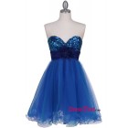 Shinning Sweetheart Sequin Ruffles Tulle Blue Short Prom Dresses/Cocktail Dresses/Homecoming Dresses Under 150 Sale  CD-4219