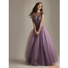 Hot Selling 2013 Princess Beaded Square Neckline Capped Sleeves Ruched Taffeta Long Tulle Prom Dresses Under $200 PD-2313