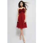 Luxurious Inexpensive Halter Knee Length Sweetheart Ruched Flower Chiffon Bridesmaid Dress/Evening Dress/Prom Dress  PD-4054