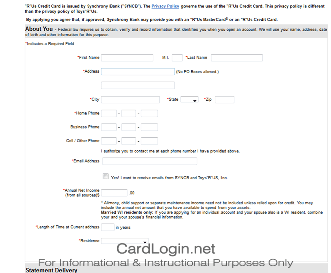 R-Us-Credit-Card-Application-Form