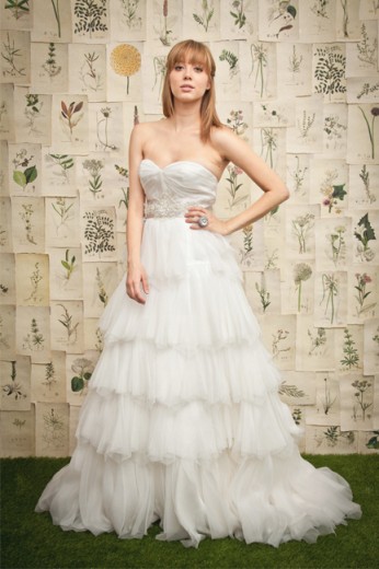 Elegant A-line Crystal Empire Sweetheart Chiffon Wedding Dresses WD-3086