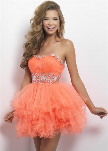 Modern A-Line Sweetheart Sleeveless Beading Empire Satin party Homecoming dress HD-9291