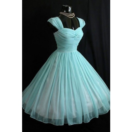 Ball Gown Square Knee-Length Light Blue Chiffon Homecoming Dress with Ruffles
