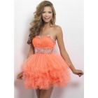 Modern A-Line Sweetheart Sleeveless Beading Empire Satin party Homecoming dress HD-9291