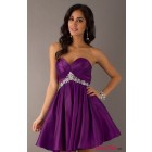 Simple A-Line Sweetheart Sleeveless Ruched Empire Satin party Homecoming dress HD-9462
