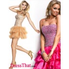 Gorgeous A-Line Sweetheart Sleeveless Beading Natural Organza party Homecoming dress HD-9750