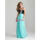 Modern Amazing One Shoulder Strap Beaded Princess Long Chiffon Prom Dress PD-50444
