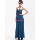 Modest Elegant Empire Sweetheart Beaded Blue Long Chiffon Evening Dress ED-50425