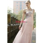 Gorgeous Sheath/Column One Shoulder Floor-Length Chiffon Prom Dresses PD-80049