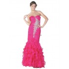 Stunning Discount Sweetheart Mermaid Ruched Beading Sequins Ruffles Custom Prom Dresses Sale PD-4782