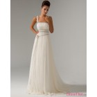 Hot Sale Princess Square Ruched Long Tulle Wedding Dress With Straps WD-9141