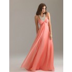 Best Deal Chiffon Criss -Cross Rhinestone Beaded Empire Scoop Elegant Affordable Evening/Prom Dresses 2013 ED-1148