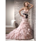 Colorful Mermaid Sweetheart Satin Ruffle Wedding Dress WD-3036