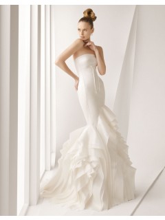 2012 Fall Mermaid Strapless Satin Wedding Dresses WD-3001