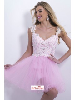 Hot-selling A-line Sweetheart Beading Tulle Homecoming Dresses Lace Applique Party Dresses HD-70210