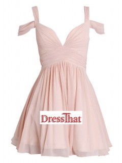 Addorable A-line Sweetheart Pink Chiffon Short Homecoming Dresses/Prom Dresses/Bridesmaid Dresses HD-70219