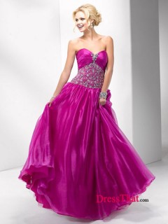 Chic Sweetheart Ruched Beading Ruffles Purple Prom Dresses/Evening Dresses Under 200 Online PD-4719