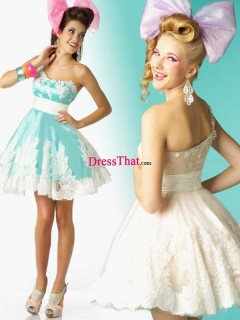 Floral Stunning One Shoulder Embroidery Short High Waist Prom/Homecoming Dress PD-50409