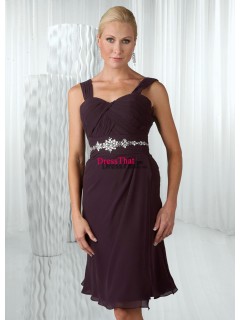 Gorgeous Sheath Strapless Brown Chiffon Mother Of Bride Dresses MBD-30051