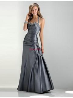 Modern Taffeta Floor-Length A-Line Halter Prom Dresses PD-30029