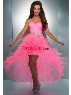 Sexy A-Line One Shoulder Asymmetry Taffeta Prom Dresses PD-80002