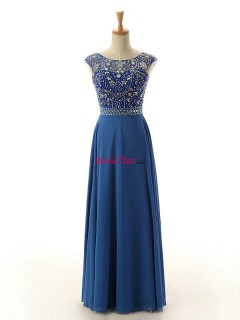 Gorgeous Sheath/Column Scoop  Chiffon Prom Dresses PD-80054