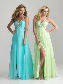 2013 Modern Princess One-shoulder Rhinestones Princess Long Chiffon Prom Dress PD-9016