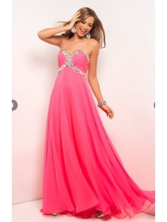 Modern 2013 Sweetheart Ruched Rhinestones Long Chiffon Prom Dress PD-9022
