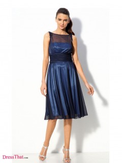 Scoop Royal Blue Empire Ruffles Satin Short Prom Dresses/Cocktail Dresses Under 150 Sale CD-4843