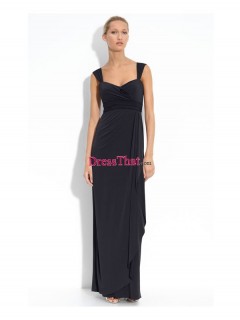 Simple Tank Straps Sweetheart Floor Length Black Prom Dresses/Bridesmaid Dresses Under 150 Sale BD-4801