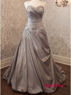 Stunning Sweetheart Ruched A-line Ruffles Floor Length Teffeta Cheap Prom Dresses Under 150 Sale