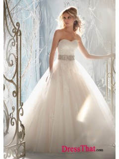 Modern A-Line Sweetheart Sleeveless Lace Empire Lace wedding dress WD-9586