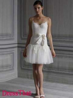 Modern A-Line Sweetheart Sleeveless Lace Empire Tulle wedding dress WD-9731