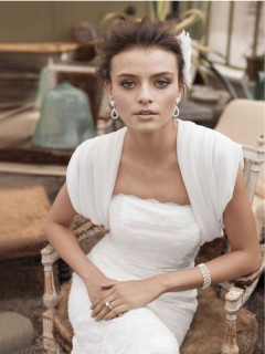 Adorable Chiffon Bolero Short Sleeves Bridal WrapJacket 