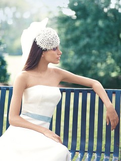 Affordable A-line Strapless Court Train Sash Satin SimpleCasual Wedding Dresses Under $200