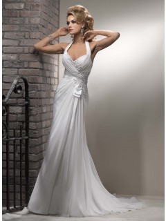 Casual Column Halter Chiffon Wedding Dress WD-3024