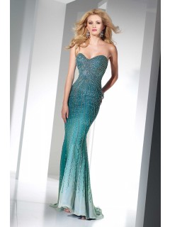 2013 New Arrival Gorgeous Mermaid Sweetheart Highly Beaded Long Chiffon Prom Dress PD-665