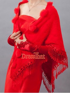 Red and White Warm Elegant Wedding Wraps W-50003