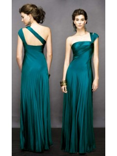 Hot Selling! Stunning One Shoulder A-line Pleated Floor Length Satin Formal Evening Dresses Under $200 ED2022
