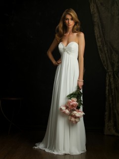 2013 Romantic Hot Selling A-line Sweetheart Beaded Chiffon Cheap Informal Wedding Dresses Under $ 200 WD-1064