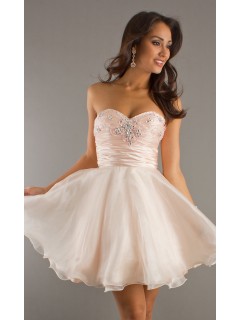 2012 Gorgeous Hot Selling Elegant Empire Sweetheart Rhinestone Beaded Short Pearl Pink Cheap Homecoming Dresses Under $ 120 HD-1081