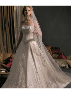 1 Layer Charming Cathedral With Embroidery Wedding Veil WV-1016