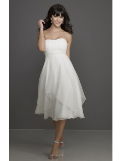 2012 Simple Style Knee-length Strapless Sleeveless Chiffon Wedding Bridesmaid Dresses Under 100 WPBD-608